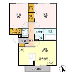 メディオT.M 2LDKの間取図画像