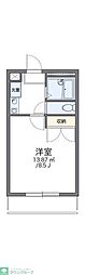 レオパレスリヴェール 1Kの間取図画像