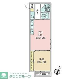 (仮称)新狭山3丁目新築アパート 1LDKの間取図画像