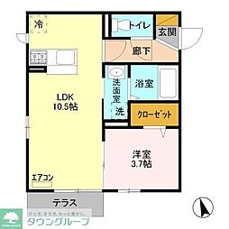 ロンサール 1LDKの間取図画像
