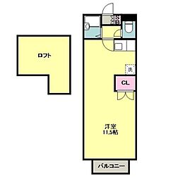 サンワード.イソダ2 ワンルームの間取図画像
