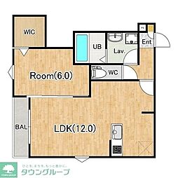 ジーメゾン川越的場アロー 1LDKの間取図画像