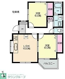 メゾン・ド・ファミール 2LDKの間取図画像