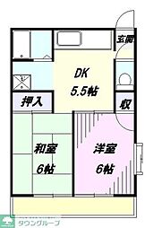 メゾンすばる 2DKの間取図画像