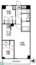ハイデンスタニグチ 2LDKの間取図画像