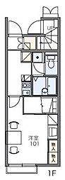 レオパレスクレストコート 1Kの間取図画像