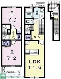 ピノエテルナ 2LDKの間取図画像