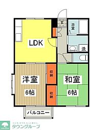 エステートピア菱山 2LDKの間取図画像