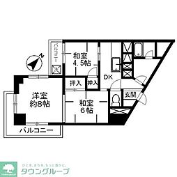 八王子はざま住宅 3DKの間取図画像