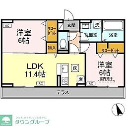 カサヴェール 2LDKの間取図画像
