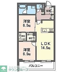 カーネル 2LDKの間取図画像