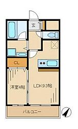 シャンティエクレ 1LDKの間取図画像