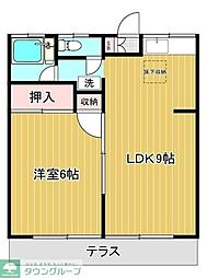 東荘 1LDKの間取図画像