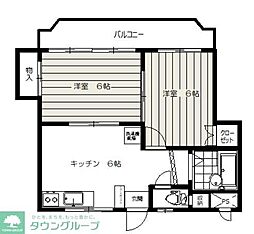 坂本ビル 2DKの間取図画像