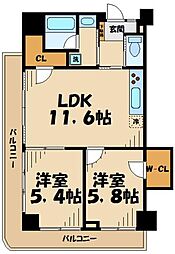 キャトルセゾン橋本5 2LDKの間取図画像
