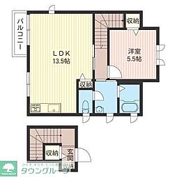 ヴューテラスエイチ 1LDKの間取図画像
