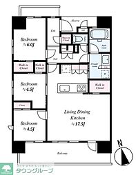 ミオカステーロ八王子2 3LDKの間取図画像