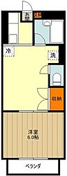 薔薇ハウス 1DKの間取図画像