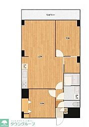 八王子元横山町マンション 2LDKの間取図画像