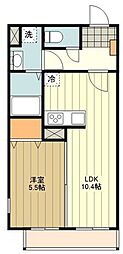 ベルフルリール 1LDKの間取図画像