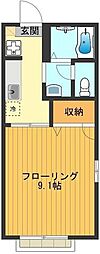 プラザコート2 1Kの間取図画像