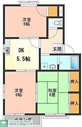 メゾンシルクB 3DKの間取図画像