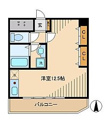 フォンテーヌ雅 ワンルームの間取図画像