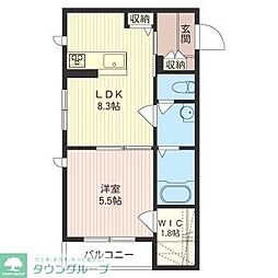シャーメゾン立川 1LDKの間取図画像