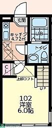 メゾンプレリオ 1Kの間取図画像