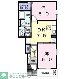 シエル・エトワレ2 2DKの間取図画像