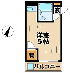 ＤＧマンション 1階ワンルームの間取り