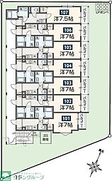 京王線 長沼駅 徒歩10分の賃貸アパート 1階1Kの間取り