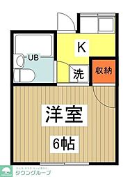 コーポ二葉5号 2階1Kの間取り