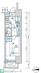 MAXIV八王子TRE 11階1Kの間取り
