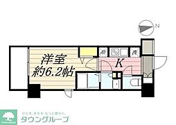 JR中央線 八王子駅 徒歩7分の賃貸マンション 9階1Kの間取り