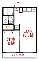 JR五日市線 東秋留駅 徒歩22分の賃貸マンション 1階1LDKの間取り
