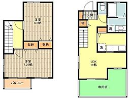 ヒルサイド野辺 1階2LDKの間取り