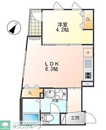 ボス　バレーヒル 2階1LDKの間取り