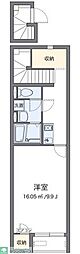 レオネクストからん 2階1Kの間取り