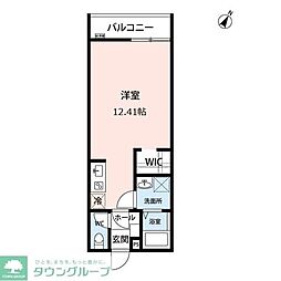 ヒルズ豊田 1階ワンルームの間取り