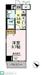 エンドレスタワー 3階1Kの間取り