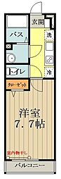 JR中央線 国立駅 バス8分 立川ろう学校下車 徒歩1分の賃貸アパート 2階1Kの間取り