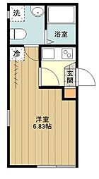 ブラントン八王子 3階1Kの間取り