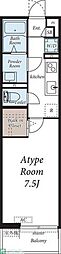 リブリ KOYO並木 2階1Kの間取り