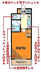 JR中央線 八王子駅 徒歩10分の賃貸マンション 9階1Kの間取り