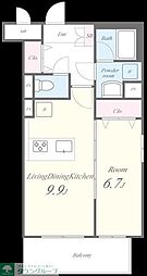 エスペランサ立川 3階1LDKの間取り