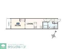 MELDIA福生III 1階1LDKの間取り