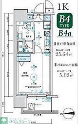 MAXIV八王子TRE 13階1Kの間取り