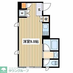 JR中央線 八王子駅 徒歩17分の賃貸マンション 2階ワンルームの間取り