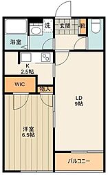 レオネクストツゥ 1階1LDKの間取り
